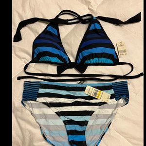tommy bahama blue striped M bikini set size M womens swimsuit